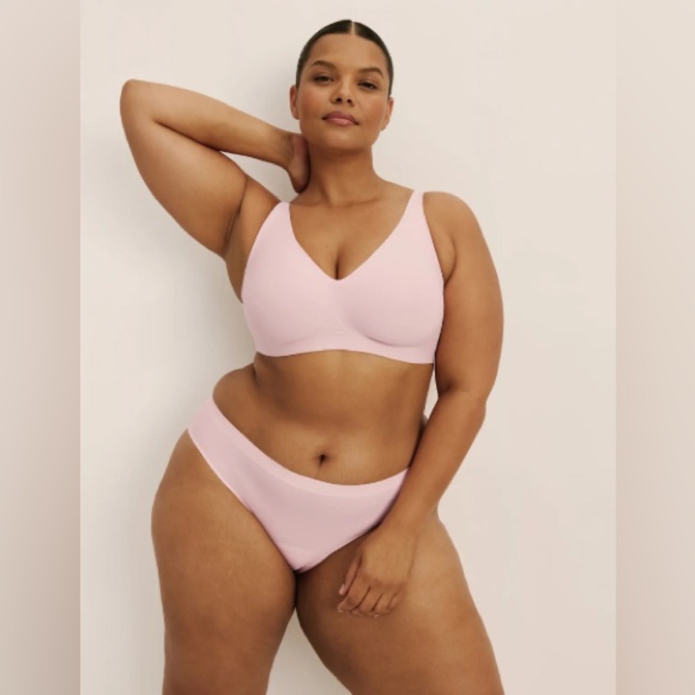 Knix Revolution Wireless Bra Rose Pink Adjustable Comfort Seamless Size 2